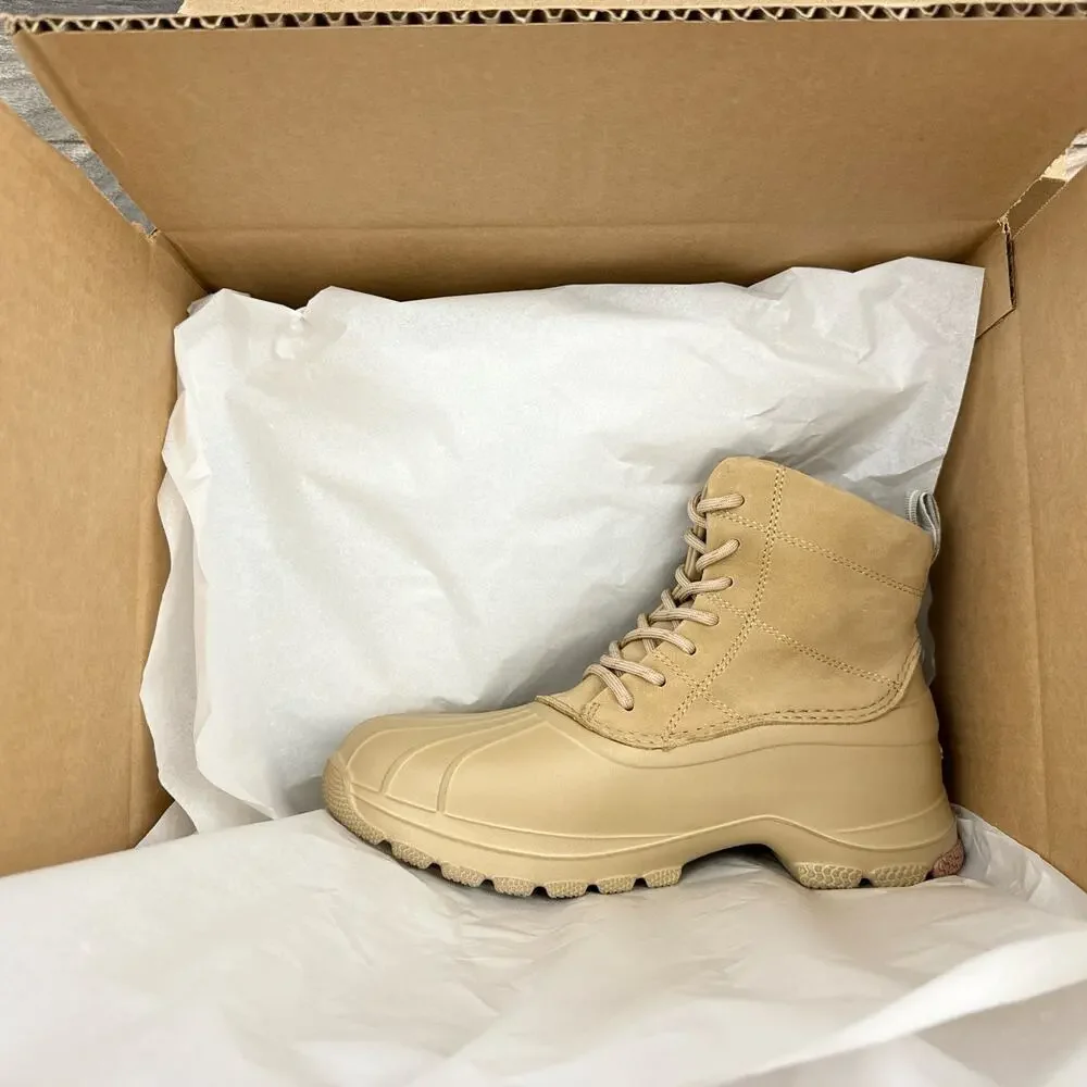 NWOB Sperry Duck Float Ankle Lace Rain Boots Tan 7 Waterproof - Picture 9 of 10